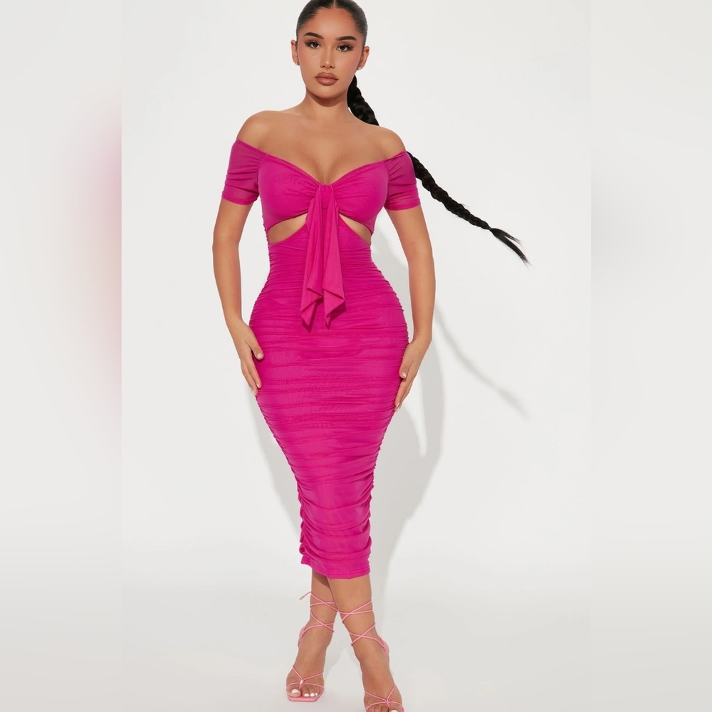 Simple and sweet mesh Rushed dress